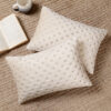 Dry Cotton Silk Dot Pattern Cushion cover. (Rectangle - 12x18) - Carta Cream