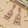 Stylish Off-White & Gold Pearl Window Jhumkis