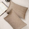Dry Cotton Silk Dot Pattern Cushion cover. (Rectangle - 12x18) - Gamma gold