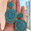 ROUND STONE EARRINGS (FIROZI)
