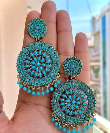 ROUND STONE EARRINGS (FIROZI)