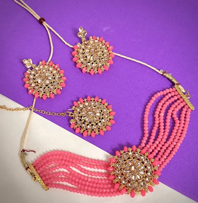 MOTI PEARL CHOKER (LIGHT PINK)