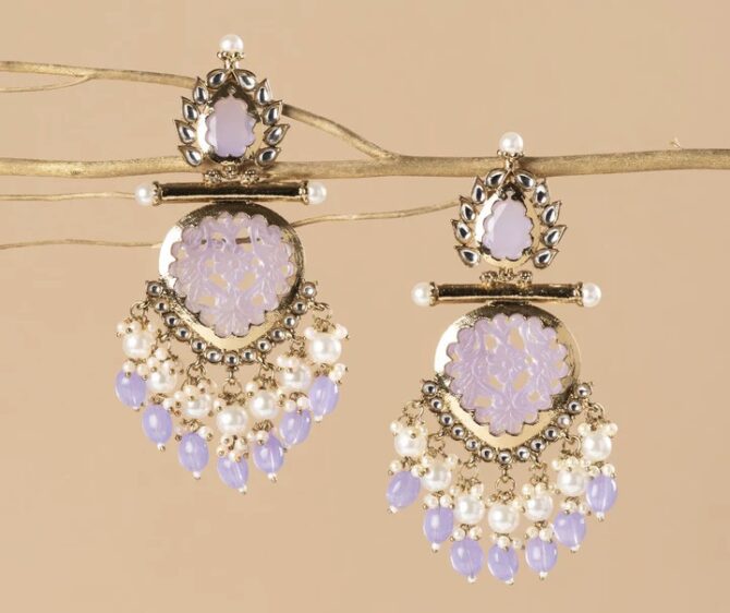 Eliza’s Chandbali Earring ( Light Purple )