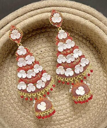 PARI PHOOLKARI EARRINGS (RED)