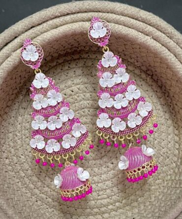 PARI PHOOLKARI EARRINGS (PINK)