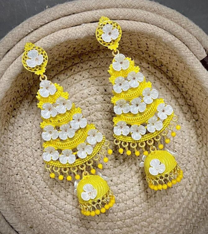 PARI PHOOLKARI EARRINGS (YELLOW)