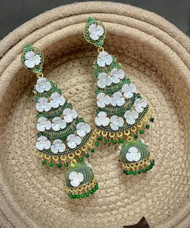 PARI PHOOLKARI EARRINGS (GREEN)